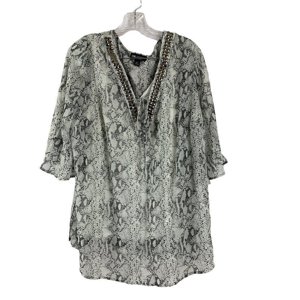 IN Studio Women’s Snake Print Shear Blouse